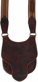 Hunting Pouch, 
9-1/4" by 9-1/2",
elk tanned leather, beaver tail flap